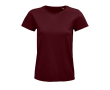 T-shirt publicitaire pour femmes en coton bio 175 g/m² SOL'S Pioneer couleur bordeaux