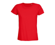 T-shirt publicitaire pour femmes en coton bio 175 g/m² SOL'S Pioneer couleur rouge foncé