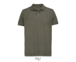 Polo coton peigné homme manches courtes 2 boutons couleur vert militaire