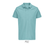 Polo coton peigné homme manches courtes 2 boutons couleur bleu ciel