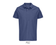 Polo coton peigné homme manches courtes 2 boutons couleur bleu jean