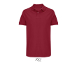 Polo coton peigné homme manches courtes 2 boutons couleur rouge foncé