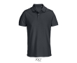 Polo coton peigné homme manches courtes 2 boutons couleur gris foncé