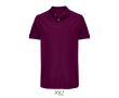 Polo coton peigné homme manches courtes 2 boutons couleur grenat
