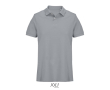 Polo coton peigné homme manches courtes 2 boutons couleur gris