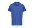 Polo coton peigné homme manches courtes 2 boutons couleur bleu roi