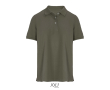 Polo coton peigné femme manches courtes 3 boutons couleur vert militaire