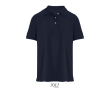 Polo coton peigné femme manches courtes 3 boutons couleur bleu marine