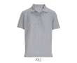 Polo coton peigné femme manches courtes 3 boutons couleur gris clair