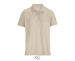 Polo coton peigné femme manches courtes 3 boutons couleur nude