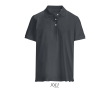Polo coton peigné femme manches courtes 3 boutons couleur gris foncé