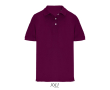 Polo coton peigné femme manches courtes 3 boutons couleur grenat