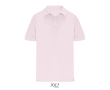 Polo coton peigné femme manches courtes 3 boutons couleur rose pastel