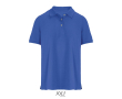 Polo coton peigné femme manches courtes 3 boutons couleur bleu roi