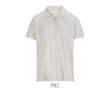 Polo coton peigné femme manches courtes 3 boutons couleur blanc cassé