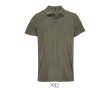 Polo sportif polyester recyclé manches courtes 3 boutons couleur vert militaire