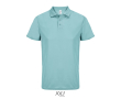 Polo sportif polyester recyclé manches courtes 3 boutons couleur bleu ciel