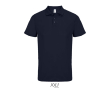 Polo sportif polyester recyclé manches courtes 3 boutons couleur bleu marine