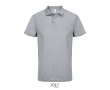 Polo sportif polyester recyclé manches courtes 3 boutons couleur gris