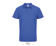 Polo sportif polyester recyclé manches courtes 3 boutons couleur bleu roi