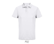 Polo sportif polyester recyclé manches courtes 3 boutons couleur blanc