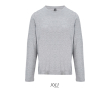 T-shirt coton semi-peigné manches longues col rond couleur gris chiné