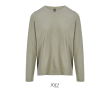 T-shirt coton semi-peigné manches longues col rond couleur kaki
