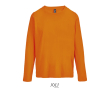 T-shirt coton semi-peigné manches longues col rond couleur orange