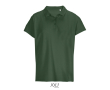 Polo femme 100% coton peigné col côtelé avec 3 boutons couleur vert foncé