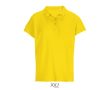 Polo femme 100% coton peigné col côtelé avec 3 boutons couleur doré