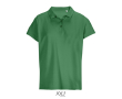 Polo femme 100% coton peigné col côtelé avec 3 boutons couleur vert
