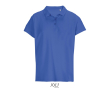 Polo femme 100% coton peigné col côtelé avec 3 boutons couleur bleu roi