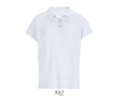 Polo femme 100% coton peigné col côtelé avec 3 boutons couleur blanc