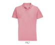 Polo unisexe 100% coton peigné col côtelé avec 2 boutons couleur rose clair