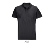 Polo unisexe 100% coton peigné col côtelé avec 2 boutons couleur noir