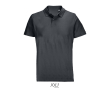 Polo unisexe 100% coton peigné col côtelé avec 2 boutons couleur gris foncé