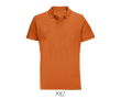 Polo unisexe 100% coton peigné col côtelé avec 2 boutons couleur orange