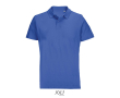 Polo unisexe 100% coton peigné col côtelé avec 2 boutons couleur bleu roi