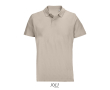 Polo unisexe 100% coton peigné col côtelé avec 2 boutons couleur beige