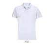 Polo unisexe 100% coton peigné col côtelé avec 2 boutons couleur blanc