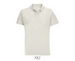 Polo unisexe 100% coton peigné col côtelé avec 2 boutons couleur blanc cassé
