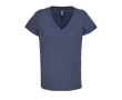 T-shirt en coton semi-peigné femme col V SOL'S couleur bleu marine