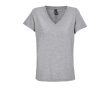 T-shirt en coton semi-peigné femme col V SOL'S couleur gris chiné