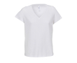 T-shirt en coton semi-peigné femme col V SOL'S couleur blanc