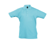 Polos sérigraphiés pour enfants 100% coton 170 g/m² SOL'S Summer II couleur cyan