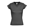 T-shirt pour femme à col en V 100 % coton 150 g/m² SOL'S Moon couleur gris taupe