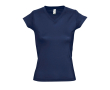 T-shirts pour femmes à col en V 100% coton 150 g/m² SOL'S Moon couleur bleu marine