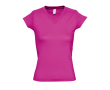 T-shirts pour femmes à col en V 100% coton 150 g/m² SOL'S Moon couleur fuchsia