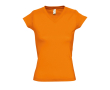 T-shirt pour femme à col en V 100 % coton 150 g/m² SOL'S Moon couleur orange