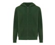Sweat à capuche personnalisé à zip slim fit 340 g/m2 Iqoniq couleur vert forêt